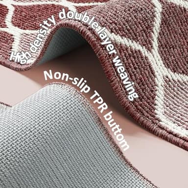 Villsure Kitchen Rugs and Mats, Non Skid Kitchen Runner Rug Absorbent Resist Dirt Kitchen Floor Mat Comfort Standing Mat Made of 100% Polypropylene Machine Washable,17.7"x29.5",Red - Image 4