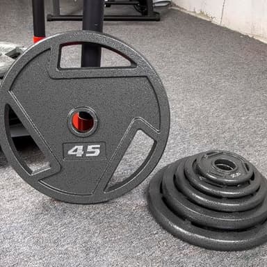 Fitvids Olympic 2-Inch Cast Iron Plate Weight Plate for Strength Training and Weightlifting, 45-Pound, Pair - Image 7