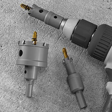 Premium Tungsten Carbide Tipped Hole Saw Drill Bit Set with 2 Titanium-Plated Pilot Bits - Heavy Duty Cutter for Metal, Steel, Iron, Wood, and Plastic(105mm丨4-9/64'') - Image 7