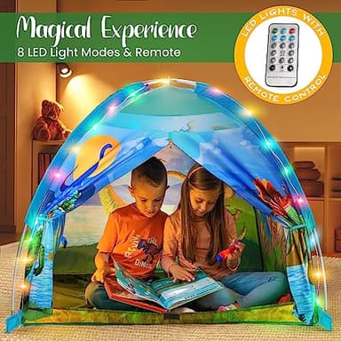 W&O Dino Paradise Super Dome with Roar Button, Dinosaur Toys and LED Lights - Epic Dinosaur Tent for Kids Aged 3-12 - Perfect for Indoor & Outdoor Adventures - Image 3