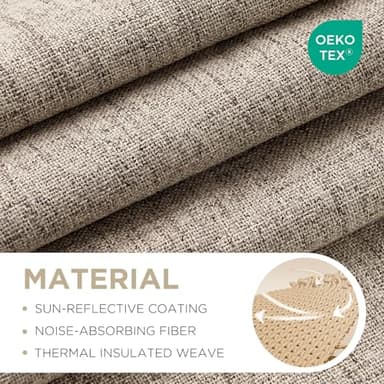 Joydeco Blackout Curtains for Bedroom - 84 Inch Long 100% Light Blocking 2 Panels Set Linen Drapes, Thermal Insulated Room Darkening Curtains, Linen Textured for Living Room, Rod Pocket & Back Tabs - Image 2