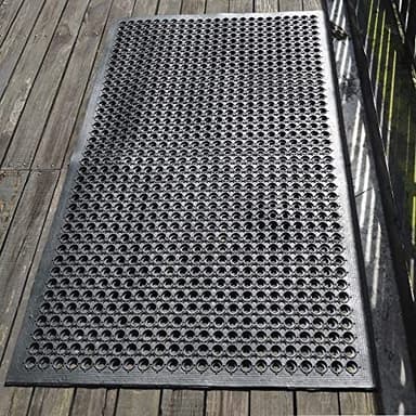 Uniboho Outdoor Rubber Floor Mats Anti Slip Restaurant Commercial Kitchen Mat Rubber Drainage Mat 60 x 35 Heavy Duty Door Mat for Garage Garden Indoor Outside Industral Pool Entrance Bar Wet Area - Image 9