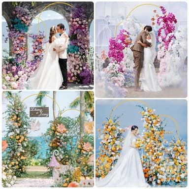 Wokceer Wedding Arch Backdrop Stand and Cover Set of 2 Metal Arch Stand with Arch Cover White 7.2FT, 6FT for Birthday Party Wedding Ceremony Bridal Baby Shower Event Decor - Image 6