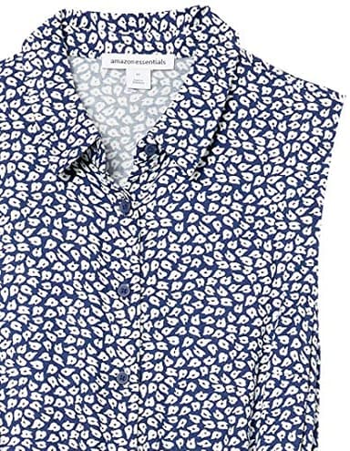 Amazon Essentials Women's Sleeveless Relaxed-Fit Woven Shirt Dress, Blue White Petal, Medium - Image 5