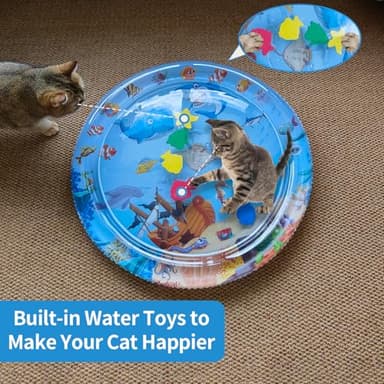 wuboiry Cat Cooling Pad, Portable Water-Filled for Dogs and Cats, Easy to Clean, Suitable for All Types of Pets, Keep Your Pets Cool in The Summer (Ocean Blue) (One Size) - Image 4
