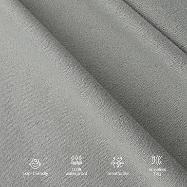 Crib Sheets Waterproof 2 Pack, Crib Mattress Protector, Toddler Fitted Crib Sheet Neutral, Ultra Soft & Breathable Toddler Bed Sheets for Boys and Girls, Grey - Image 4