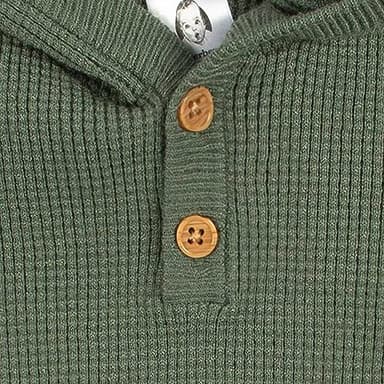 Gerber Baby Boys Toddler Sweater Knit Hooded Top and Pant Set, Olive Green, 12 Months - Image 4