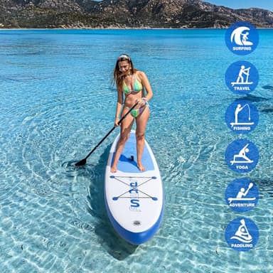 FunWater 10'6×33"×6" Inflatable Stand Up Paddle Board with Premium SUP Paddleboard Accessories,Adults & Youth for All Skill Levels, Included with Board, Paddle, Pump, Three Fins, Backpack - Image 7