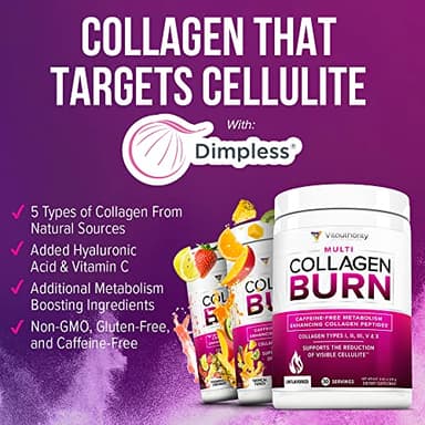 Hydrolyzed Collagen Powder for Weight Loss - Burn Ultimate Beauty Complex Multi Peptides Powder for Women with Types I II III V and X for Fat Burning Support Unflavored 30 Servings - Image 5