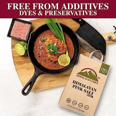 Himalayan Chef Pink Himalayan Salt, 5 lbs Bag, Fine Grain, Unrefined and Unprocessed Natural Rock Salt, Vegan & Kosher Certified, Non-GMO, Cruelty-free - Image 3