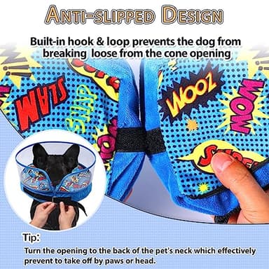 Crazy Felix Soft Inflatable Dog Cone for Small, Medium and Large Dogs, Cone for Dogs Alternative After Surgery to Stop Licking and Chewing, Dog Donut Cone with Extended Anti Licking Baffle(Blue,S) - Image 8