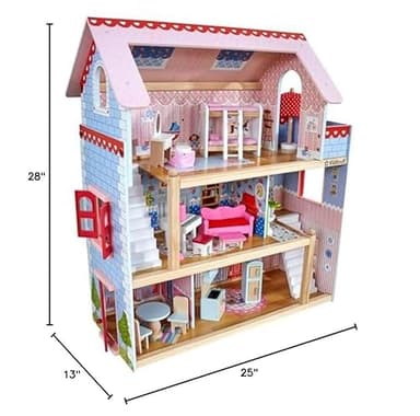KidKraft Chelsea Doll Cottage Wooden Dollhouse with 16 Accessories, Working Shutters, for 5-Inch Dolls - Image 3
