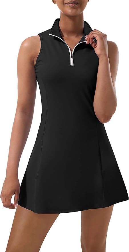 Tennis Dress for Women, Tennis Golf Dresses with Built in Shorts and Pockets for Sleeveless Workout Athletic Dresses - Image 1