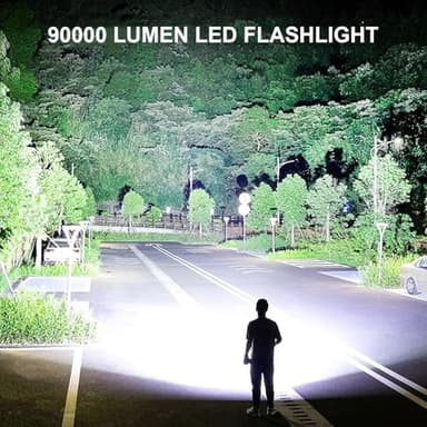 Lylting Rechargeable LED Flashlights High Lumens, 90,000 Lumens Super Bright Flashlight with 5 Modes & Waterproof, Powerful Handheld Flashlight for Camping Emergencies - Image 2
