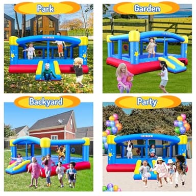 Causeair Big Inflatable Bounce House for Party Fun,15ft x 14.8ft,Double Basketball Hoop,Throw Ball Game,Reinforced PVC Bounce Floor,Jumping Bouncy Castle Holds 6 Kids - Image 3
