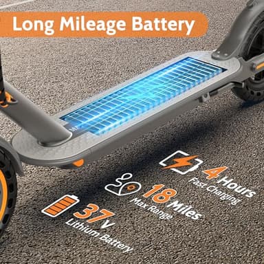 MAXSHOT Electric Scooter Adults, 350W/500W Powerful Motor, Top Speed 16/19/22MPH, 16/21/25Miles Range, 8.5"/14" Solid Tires Folding Commuter Escooter with Seat Bag for Commuting, APP Control - Image 3