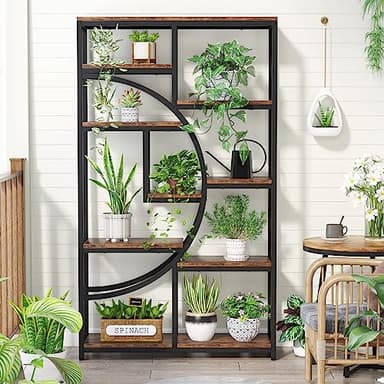 Tribesigns Bookshelf, Industrial 5 Tier Etagere Bookcase, Freestanding Tall Bookshelves Display Shelf Storage Organizer with 9-Open Storage Shelf for Living Room, Bedroom - Image 7