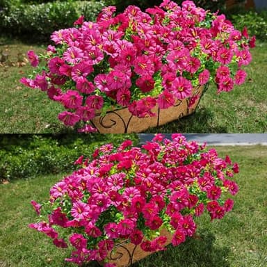 HyeFlora Artificial Flowers for Outdoors Fake Plants, 12 Bundles Faux Fuchsia Morning Glory UV Resistant Look Real Silk Flowers for Outside Planter Front Door Porch Patio Yard Fall Autumn Decoration - Image 8