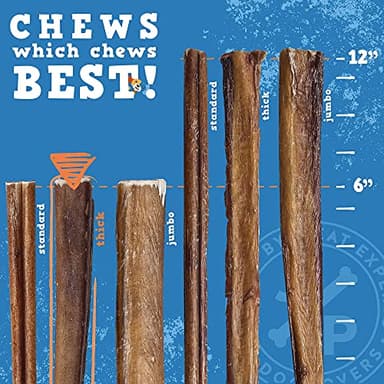 Jack&Pup 6-inch Bully Sticks for Aggressive Chewers (5 Pack) Dog Chews Long Lasting, Bully Sticks for Medium Dogs - Image 4
