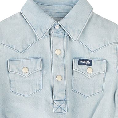 Wranglerbaby-boysWestern Long Sleeve Denim Bodysuit - Image 3