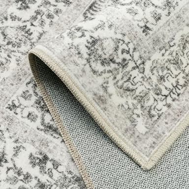 PureCozy Black Area Rug 9x12 Machine Washable Large Vintage Living Room Distressed Non Slip Carpet Traditional Indoor Bedroom Retro Floral Accent Throw Rug for Office Kitchen Dining Room - Image 8