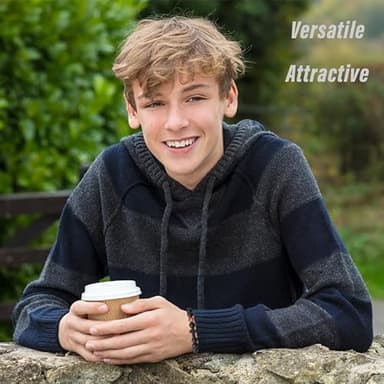 THEMEROL Cross Bracelet for Men Teen Boy Gifts Kids Confirmation Black Beaded Christian Teenage 13 Year Old Boys Gift Ideas Birthday Christmas Day Stocking Stuffers Valentines Easter Basket - Image 3