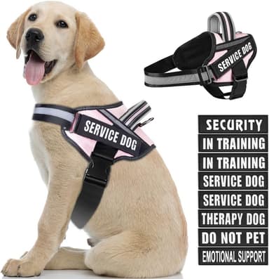 Dog Vest Harness and Patches Set, Animire in Training Service Dog Harness with 10 Dog Patches, Reflective Dog Vest with Handle for Small, Medium, Large, and Extra-Large Dogs - Image 2