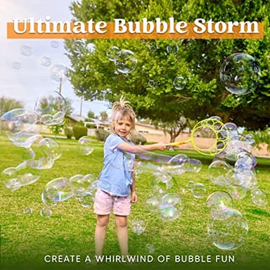 JOYIN Big Bubble Wands Set Bulk for Kids Summer Outdoor Toy Game Activity Party Favors, 18 Pcs Giant Bubble Maker with Tray, 12" Large, 6 Pcs Solution Suitable for All Age People - Image 2