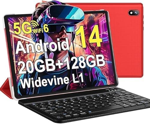 Tablet Android 14 Tablets 10.1 inch with 22GB+128GB/1TB Expandable, Octa-Core, 8000mAh, Support Widevine L1, Android Tablet with Keyboard Mouse - Metal Blue - Image 1