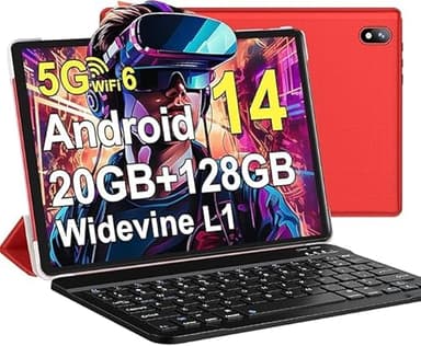 Tablet Android 14 Tablets 10.1 inch with 22GB+128GB/1TB Expandable, Octa-Core, 8000mAh, Support Widevine L1, Android Tablet with Keyboard Mouse - Metal Blue - Image 1