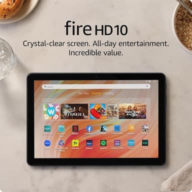Amazon Fire HD 10 tablet, built for relaxation, 10.1" vibrant Full HD screen, octa-core processor, 3 GB RAM, 32 GB, Black - Image 1