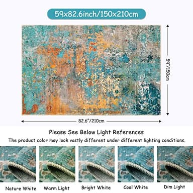 Lahome Modern Abstract Area Rugs 5x7, Large Washable Rugs for Living Room Bedroom Non Slip, Colorful Indoor Floor Carpet for Dining Room Apartment Dorm Kids Nursery Home Decor - Image 2