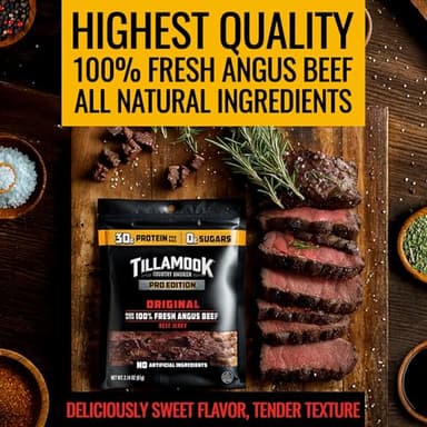 Tillamook Beef Jerky, Country Smoker PRO Edition, Zero Sugar, Original, 2.14 Oz, Real Hardwood Smoked Fresh Angus Beef, Low Carb, High Protein, Ready to Eat Keto Snack for Athletes, Gluten Free - Image 4