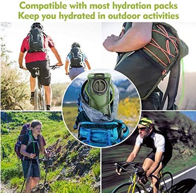 Hydration Bladder, 2L Water Bladder for Hiking Backpack, BPA-Free Leak Proof Water Reservoir Storage Bag, Hydration Pack Replacement for Camping Cycling Running, Military Green - Image 7