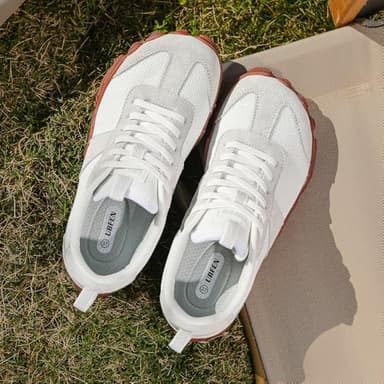 UBFEN Sneakers Barefoot Shoes for Womens Mens Minimalist Trail Running Hiking Comfortable Walking White Size US 7.5 Women/5.5 Men - Image 4