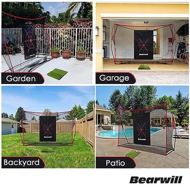 Bearwill Golf Net, 10x7ft Heavy Duty Golf Practice Nets with Mat, Target Cloth, 8 Tees, 6 Balls, Carry Bag for Backyard Driving Chipping Indoor Outdoor Training - Image 7