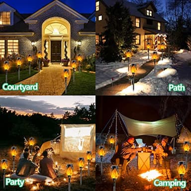 Albelt 12 Pack Solar Lights Outdoor, Solar Torch Lights with Flickering Flame for Garden Decor, Super Bright Waterproof Solar Garden Lights, Flame Torch for Outside Landscape Yard Party Decorations - Image 3