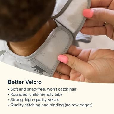 Tiny Twinkle Mess Proof Baby Bibs, 2pk Waterproof Smock Baby Bibs for Eating, Machine Washable Long Sleeve Bibs, Baby Led Weaning, Toddler Bibs, BLW Supplies (Slate Olive, Small 6-24 Months) - Image 9