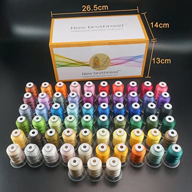 New brothread 63 Colors Compatible with Brother Polyester Embroidery Machine Thread Kit 500M (550Y) Each Spool Compatible with Brother Babylock Janome Singer Pfaff Bernina Embroidery Sewing Machine - Image 2
