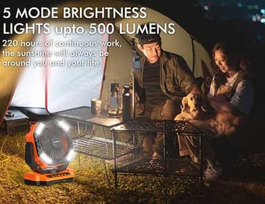 40000mAh Battery Powered Camping Fan, 136Hrs Cooling, Rechargeable Fan High Velocity, Auto 45°/90° Oscillation, Remote & Timer Battery Operated for Car Travel RV Garage Patio Hurricane Emergency - Image 4