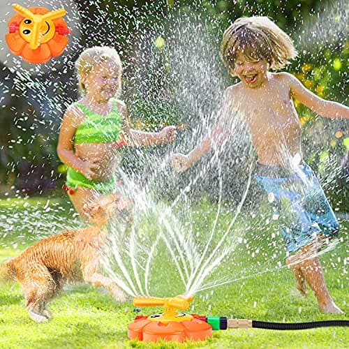 Water Sprinkler for Kids Toddlers Sprinklers with Roating Spray Nozzles Attaches Garden Water Hose Outdoor Play Outside Toys 3-4 Summer Backyard Lawn Game Yard Water Toy for Kids 3-5 4-8 Boy Girl - Image 1