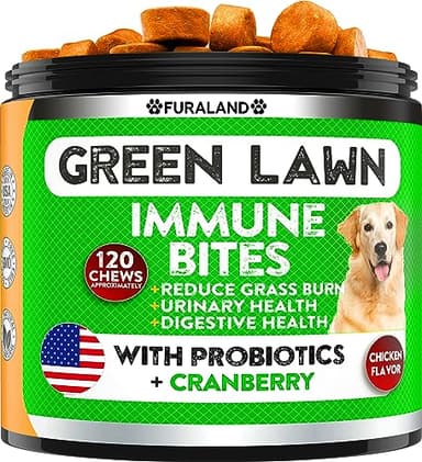 FURALAND Grass Burn Spot Chews for Dogs - Dog Pee Lawn Spot Saver Caused by Dog Urine - Grass Treatment Rocks - DL-Methionine + Digestive Enzymes - Dog Urine Neutralizer for Lawn - Soft Treats