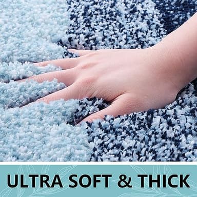 Arotive Microfiber Bathroom Rugs, Shaggy Soft and Absorbent Bath Rug, Non-Slip, Thick Plush Machine Washable Dry Bath Mats for Bathroom, Tub and Shower, 36x24, Dark Blue - Image 4