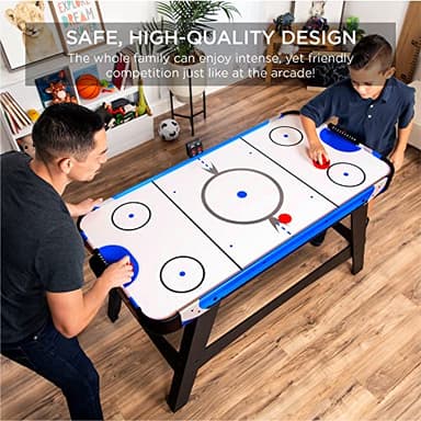Best Choice Products 58in Mid-Size Arcade Style Air Hockey Table for Game Room, Home, Office w/ 2 Pucks, 2 Pushers, Digital LED Score Board, Powerful 12V Motor, Carrying Bag - Image 2