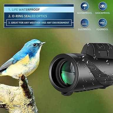 Stscope 360 Monocular Set, Telescope High Power, High-Power Long-Range Optics with Night Vision & Phone Adapter, Tripod-Compatible Gear for Birdwatching Stargazing Camping (80x100,Upgraded Green) - Image 7