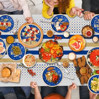 Graduation Plates and Napkins 2025 Graduation Party Supplies, Class of 2025 Congrats Grad Disposable Paper Plates Cocktail Napkins Set for Blue and Gold 2025 Graduations Party Decorations, Serve 25 - Image 5