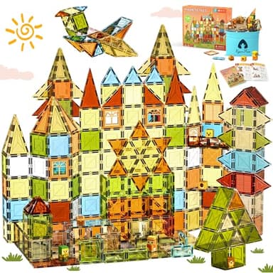 VigorFun 120-Piece Magnetic Tiles Building Set for Kids Ages 3-8 – Creative Play STEM Toys with Magnetic Blocks| Educational Construction Sensory Gift for Toddlers, Boys & Girls - Image 1