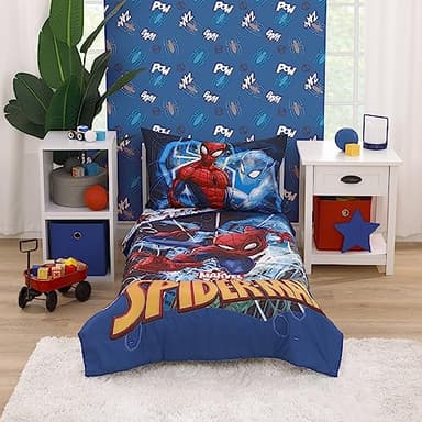 NoJo Marvel Spiderman to The Rescue Red, Gray, and Blue Super Soft Toddler Blanket - Image 5