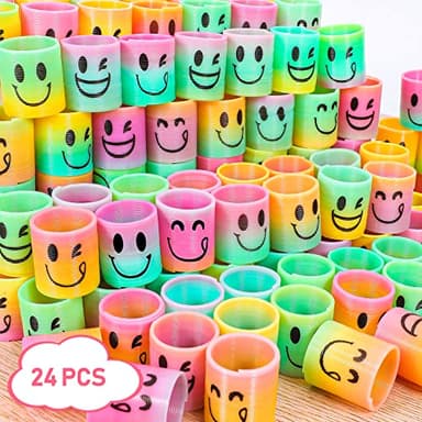 AZEN 24 Pcs Mini Spring Party Favors for Kids 3-5 4-8, Goodie Bags Stuffers for Birthday Party, Classroom Prizes Kids Prizes, Small Bulk Toys Gifts (4 Smile) - Image 3