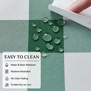 Softalker Gingham Checkered Rectangle Tablecloth - Waterproof Buffalo Plaid Table Cloth Stain Resistant Washable Table Cover for Picnic/Camping/Outdoor - Hunter Green, 54 x 108 Inch - Image 4